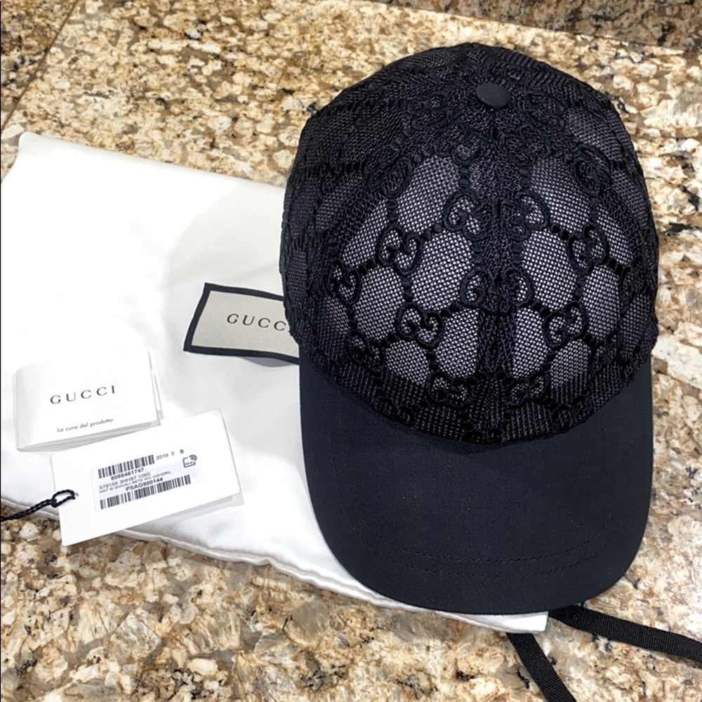 🖤NEW Gucci black embroidered cap Size S (56cm)🖤